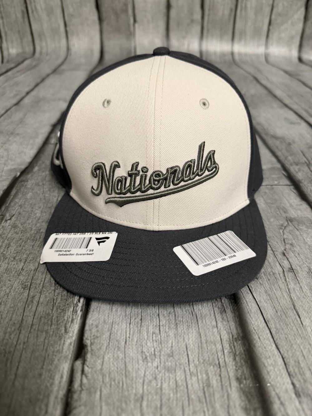 Men's Nike Washington Nationals Cream Dri-FIT True Fitted Hat 7 3/8